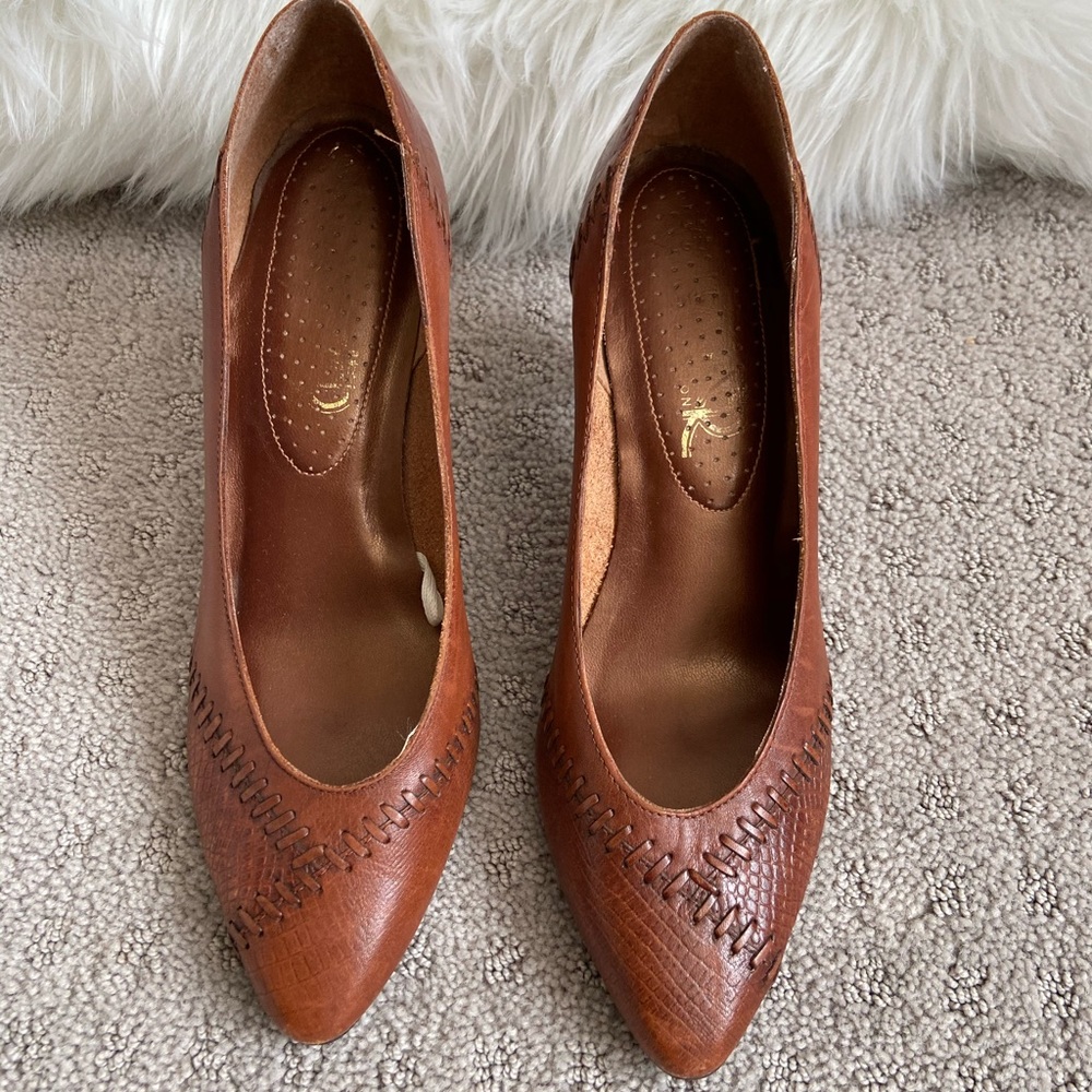 Genuine Leather Brown Heels Size 9
